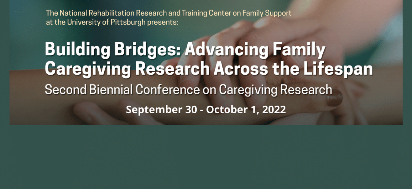 Text announcing second biennial conference on caregiving research
