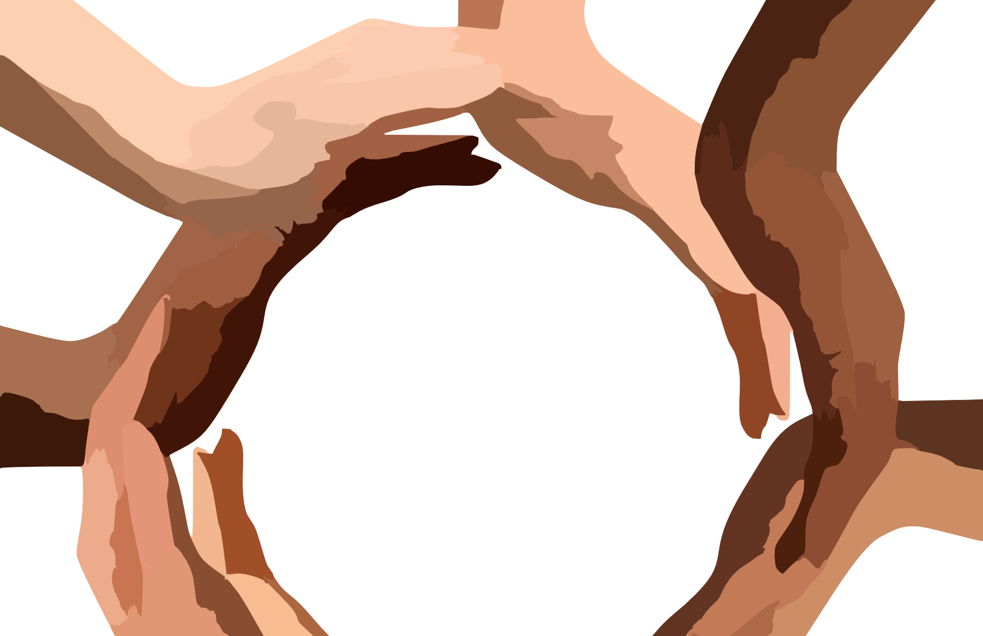 Circle hands showing various races